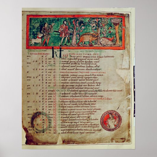 September: Geburt des Ebers, aus einem Kalender Poster (Vorne)