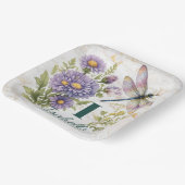 September-Geburtsblume Aster & Libelle Pappteller (Gewinkelt)