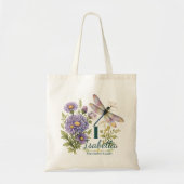 September-Geburtsblume Aster & Libelle Tragetasche (Vorne)