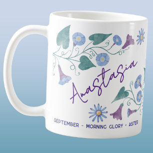 September-Geburtsblume Benutzerdefinierter Name Pr Kaffeetasse
