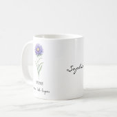 September-Geburtsblumen-Tasse – Aster Kaffeetasse (Vorderseite Links)