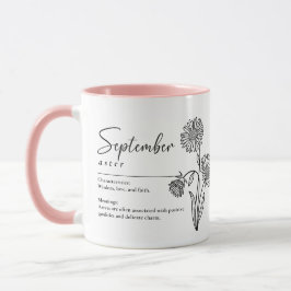 September Geburtsmonat Blume Aster Minimalistisch Tasse