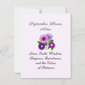 September Geburtsmonat Blume Aster Personalisiert (Vorderseite)