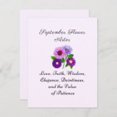 September Geburtsmonat Blume Aster Personalisiert (Vorne/Hinten)
