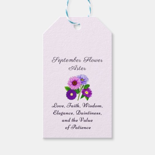 September Geburtsmonat Blume Aster Personalisiert Geschenkanhänger (Vorderseite)