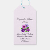 September Geburtsmonat Blume Aster Personalisiert Geschenkanhänger (Rückseite)