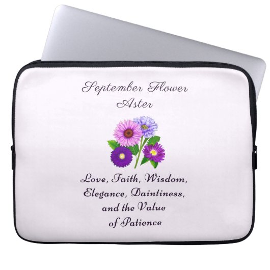 September Geburtsmonat Blume Aster Personalisiert Laptopschutzhülle (Vorderseite)