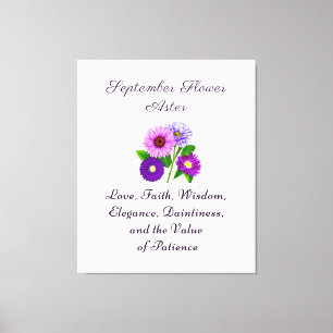 September Geburtsmonat Blume Aster Personalisiert Leinwanddruck