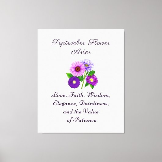 September Geburtsmonat Blume Aster Personalisiert Leinwanddruck (Vorderseite)