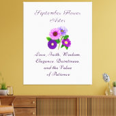 September Geburtsmonat Blume Aster Personalisiert Leinwanddruck (Insitu (Wohnzimmer))