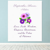 September Geburtsmonat Blume Aster Personalisiert Leinwanddruck (Insitu (Holzboden))