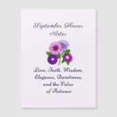 September Geburtsmonat Blume Aster Personalisiert Magnetkarte (Vorderseite)