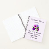 September Geburtsmonat Blume Aster Personalisiert Notizblock (Innenseite)