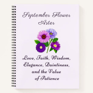 September Geburtsmonat Blume Aster Personalisiert Notizblock