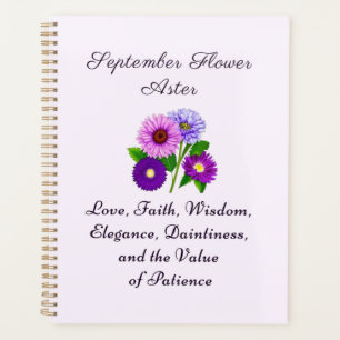 September Geburtsmonat Blume Aster Personalisiert Planer