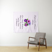 September Geburtsmonat Blume Aster Personalisiert Wandteppich (Beispiel (Horizontal))