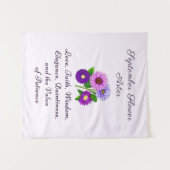 September Geburtsmonat Blume Aster Personalisiert Wandteppich (Vorderseite (Horizontal))