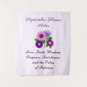 September Geburtsmonat Blume Aster Personalisiert Wandteppich (Vorderseite)