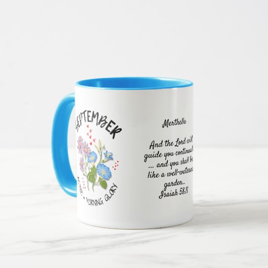 SEPTEMBER Geburtsmonat Blume Individuelle Name Chr Tasse (Vorderseite Links)