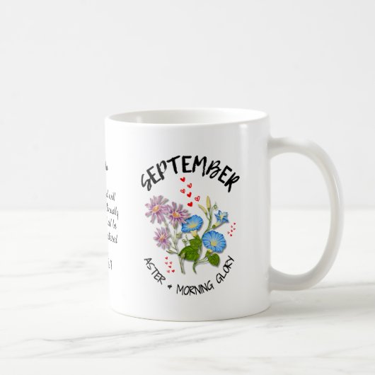SEPTEMBER Geburtsmonat Blume Personalisiert Kaffeetasse (Rechts)