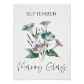 September Geburtsmonat Morning Glory Floral Poster (Vorderseite)