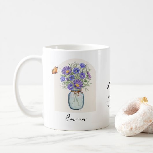 September-Geburtsmonats-Blumen-Tasse Kaffeetasse (Mit Donut)