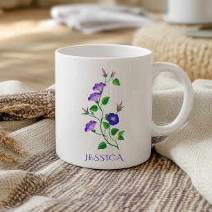 September-Geburtsmonatsblume Purpurblaue Trichterw Kaffeetasse