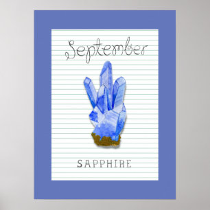 September Geburtsstein Saphir Kunstwerk Poster