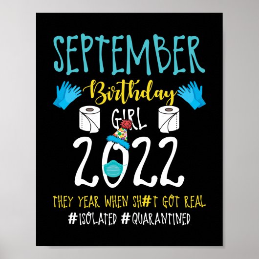 September Geburtstag 2022 Soziale Entfernung Gebur Poster (Vorne)
