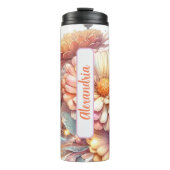 September Geburtstag Monat Blume Aster 16 oz Thermosbecher (Vorderseite)