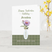 September Geburtstag Monat Blume Aster Karte (Gelbe Blume)