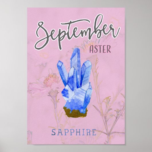 September Geburtstags-Blume und Birthstone Poster (Vorne)