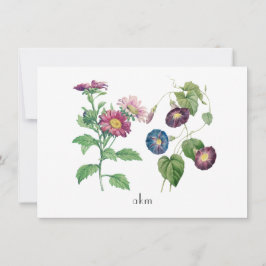 September Geburtstags Vintage Blume Flat Note Card Mitteilungskarte