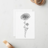 September Geburtstagskarte der Blume, Aster Mitteilungskarte (Vorderseite/Rückseite Beispiel)