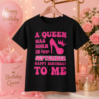 September Geburtstagskind Rosa Prinzessin Königin T-Shirt