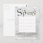 September Gray Modern Monthly Calendar 2025 Postkarte (Vorne/Hinten)