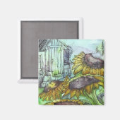 September im Garten Magnet (Vorderseite/Rückseite)