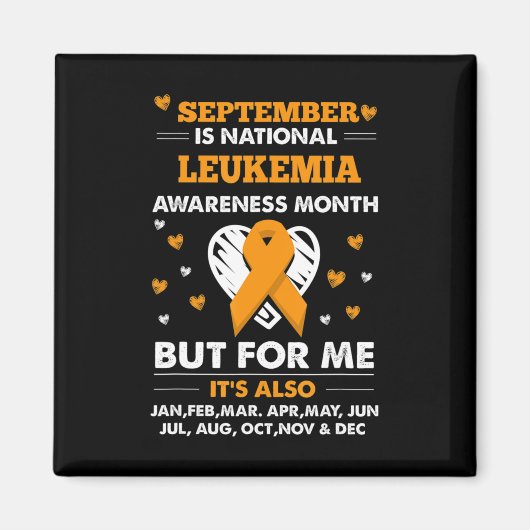 September ist Leukemia Awareness Montag Magnet (Vorne)