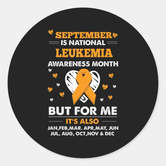 September ist Leukemia Awareness Montag Runder Aufkleber (Vorderseite)