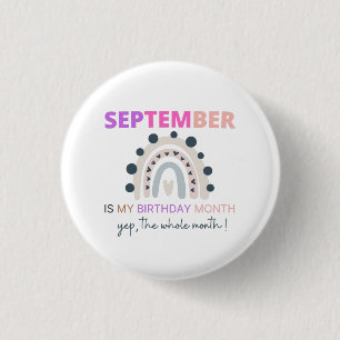 September ist mein Geburtstag Monat, 2021 Regenbog Button