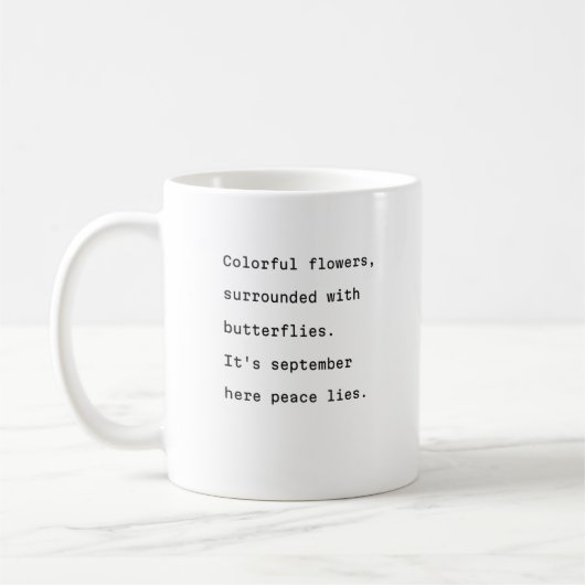 September Kaffeetyp Tasse Typografie poetische Sch (Links)