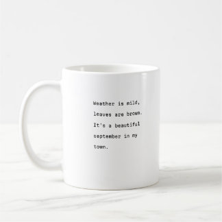 September Kaffeetyp Tasse Typografie poetische Wet