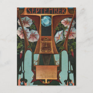 September - Libra Postkarte