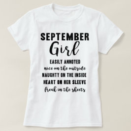 September-Mädchen-Geburtstags-Geschenk-lustiges T-Shirt
