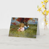 September-Mädchen Karte (Gelbe Blume)