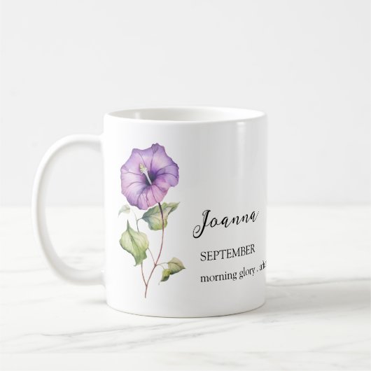 SEPTEMBER MORNING GLORY GEBURT BLUME MONTH NAME KAFFEETASSE (Links)