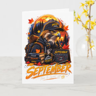 September Neuer Monat Neue Energie Adler Motivatio Karte