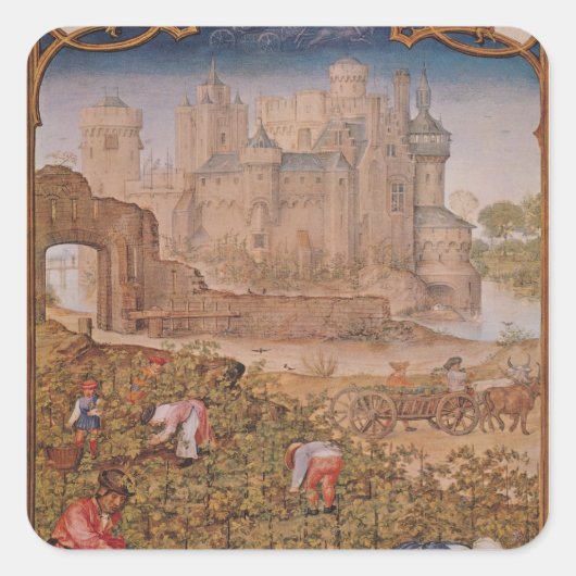 September Quadratischer Aufkleber (Vorderseite)