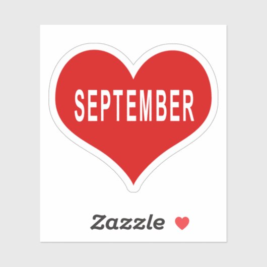 SEPTEMBER Rote Liebe Herz Vinyl Sticker (Blatt)