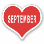 SEPTEMBER Rote Liebe Herz Vinyl Sticker (Vorderseite)